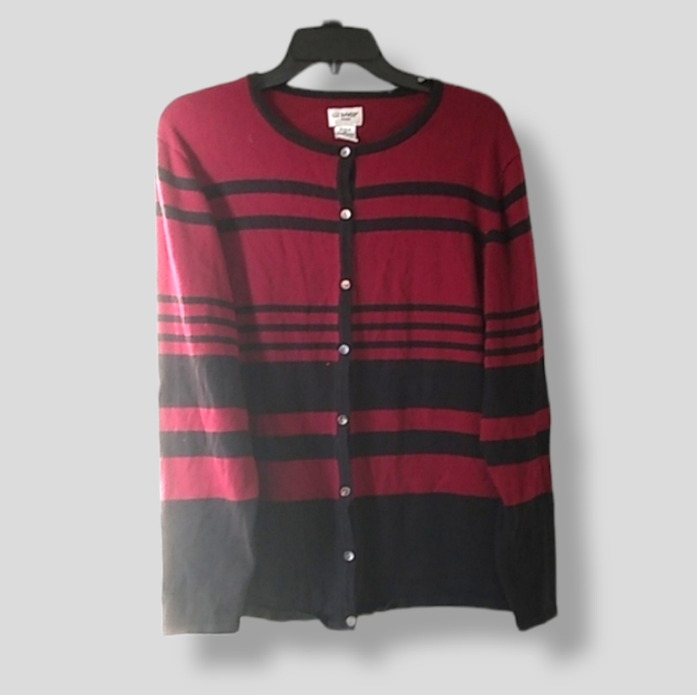 Women's Stylish Striped Liz Baker Button Up Cardigan